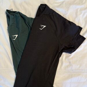 Gymshark Men's Black and Green T-Shirts
